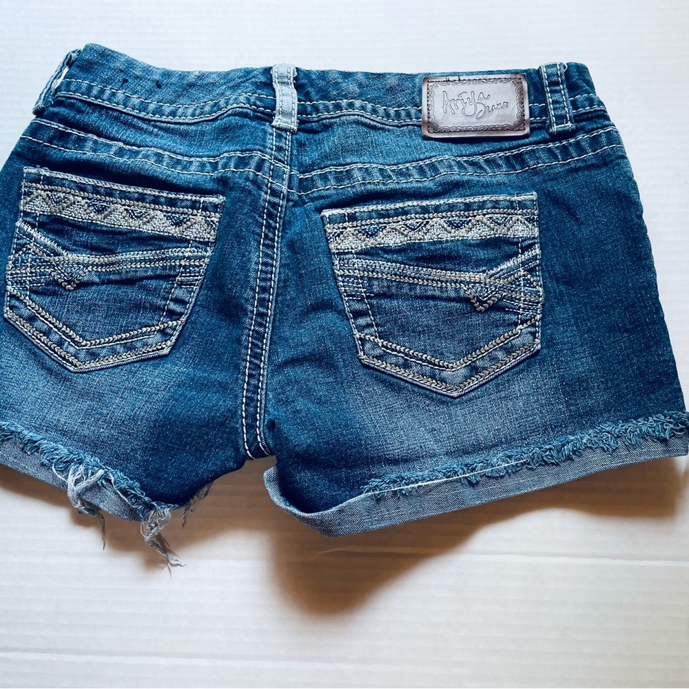3/$18 Ariya Shorts Womens 7/8 Booty Shorts Blue Jean Shorts Denim